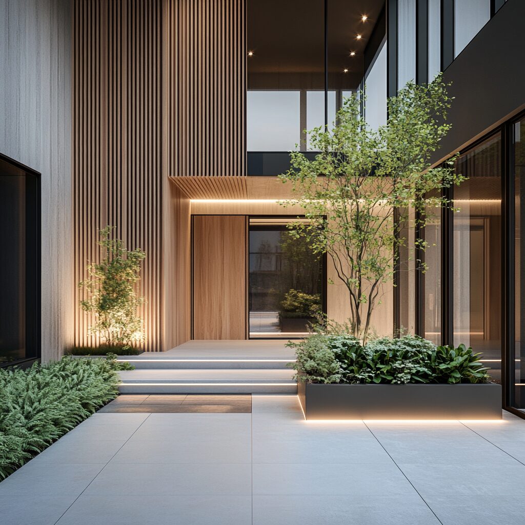u3511525686_Modern_entrance_courtyard_with_natural_wood_panel_6b94a606-9c15-442e-83ba-bbe341e49e2a_1
